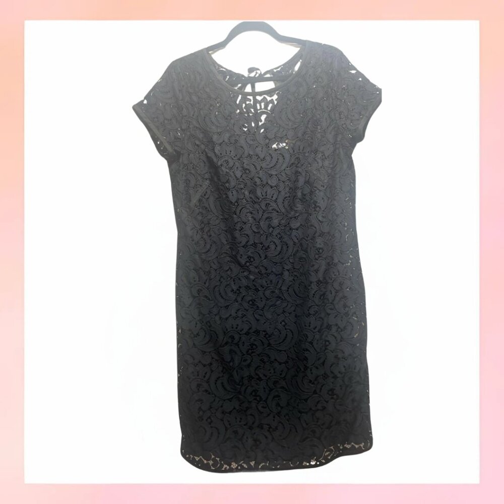 Ann Taylor LOFT Women's Lace Overlay Mini Dress 12 - Picture 7 of 7